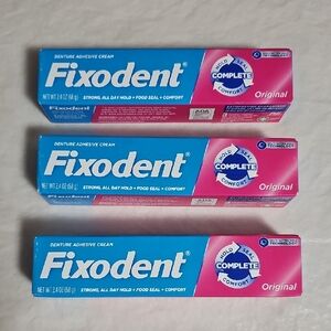 Fixodent Original Secure Denture Adhesive 2.4oz, Lot of 3